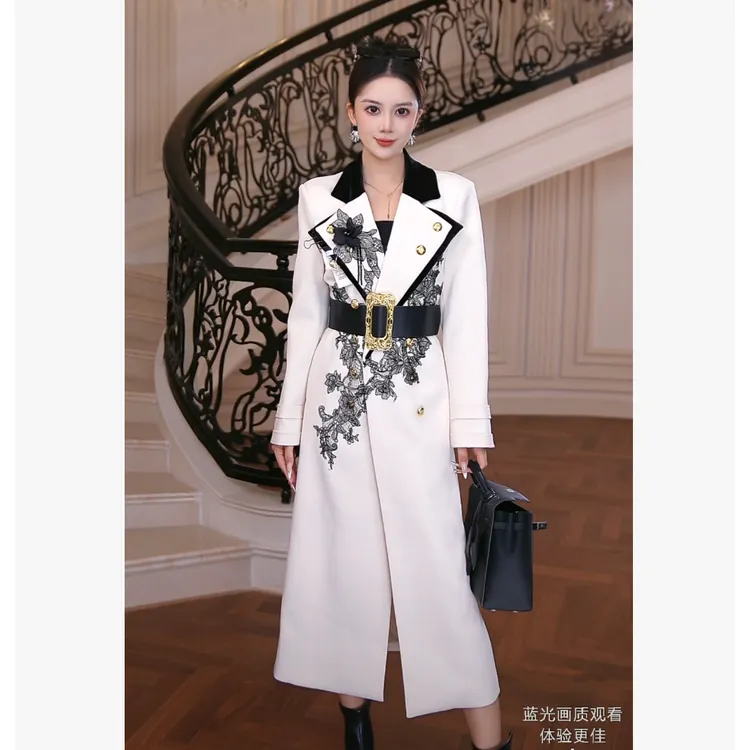 芙娜妮【摩登画报】风衣外套女2025新款爆款洋气秋冬百搭F2530470