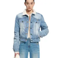 NAWS 山猫牛仔棉服【山猫系列】重工水洗斜纹丹宁翻领棉衣短外套
