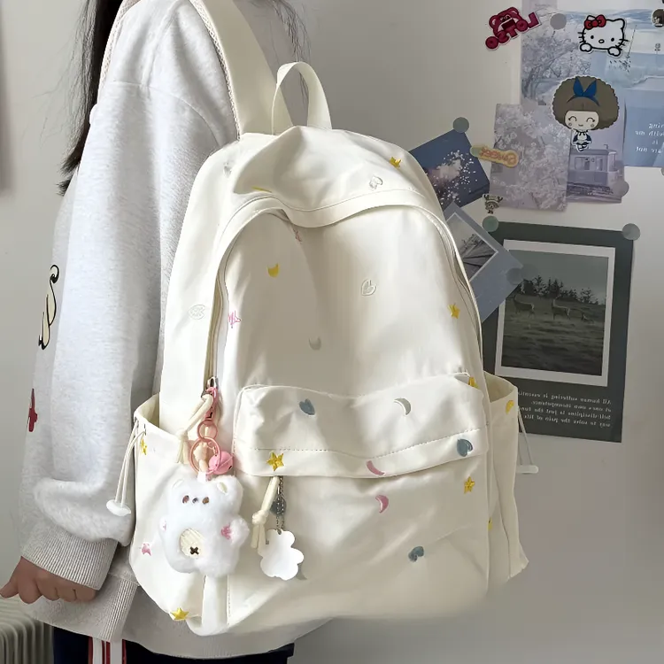 日系ins少女风书包初中生小学生大容量双肩包大学生轻便电脑背包 