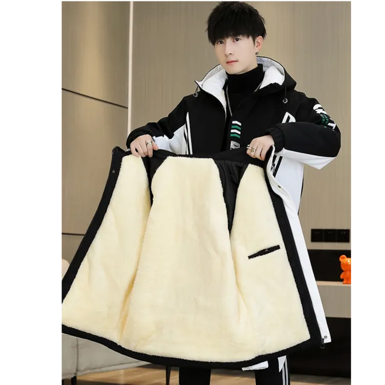 曼库帕娅青年加绒外套男秋冬季男士加厚冬装棉服上衣时尚百搭