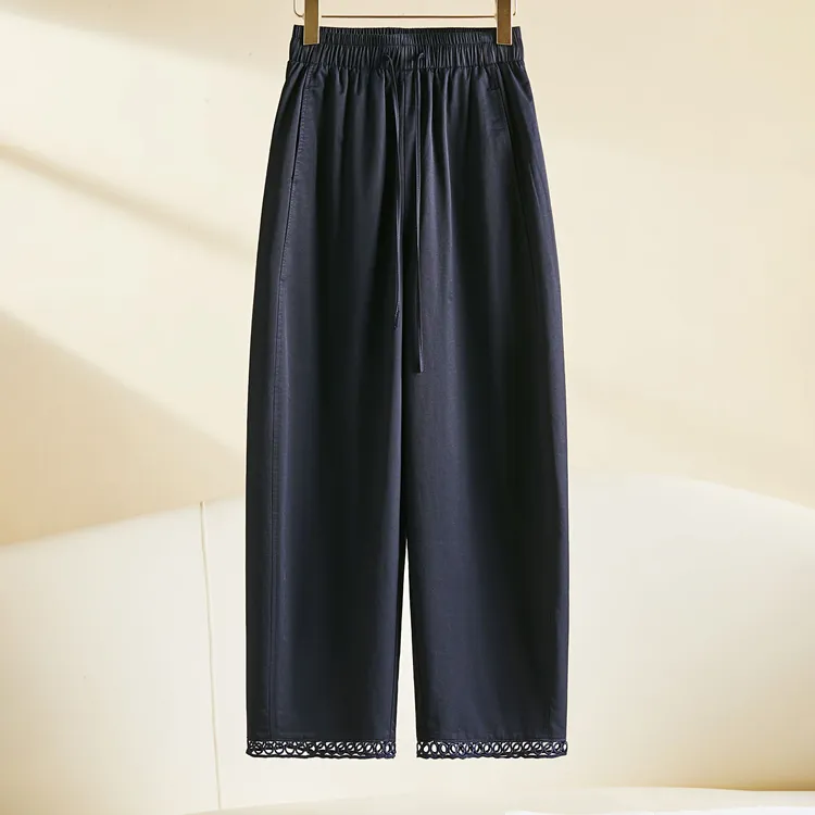 夏款纯色九分2025新款弯刀裤时尚休闲洋气百搭裤女