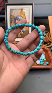 【闪购商品】绿松石手链合金绿松石手串卡7骷髅头