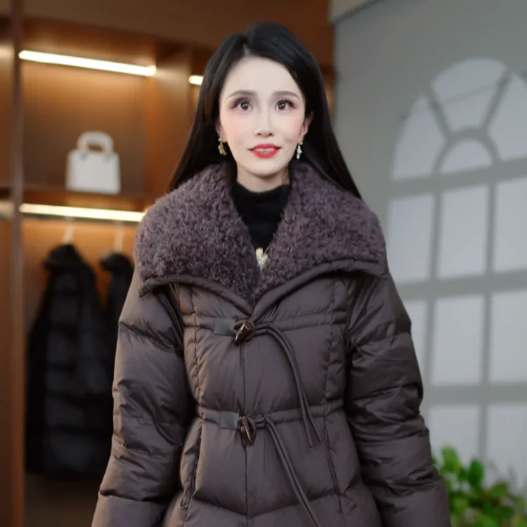 2025冬季新款优雅百搭修身减龄保暖白鸭绒羽绒服M-3XL