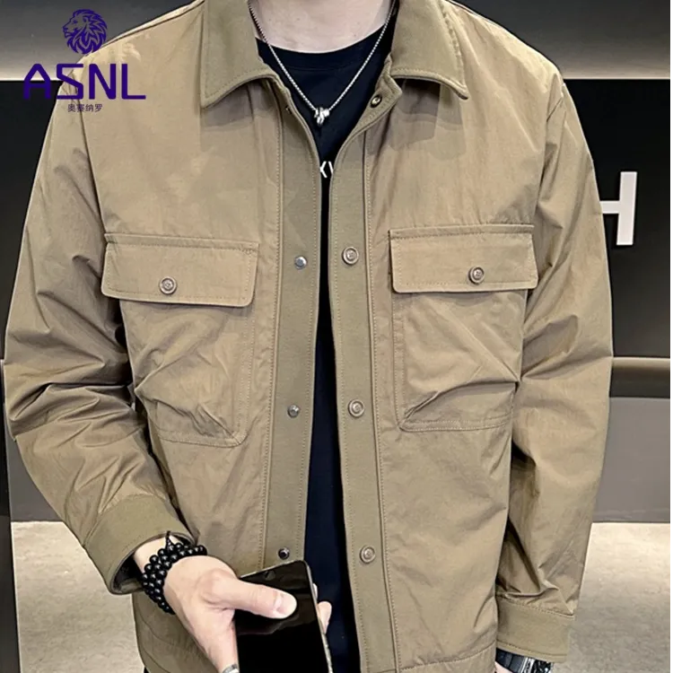 衬衣式外套男士薄款秋装2025新款潮流修身高端翻领夹克春秋款男装