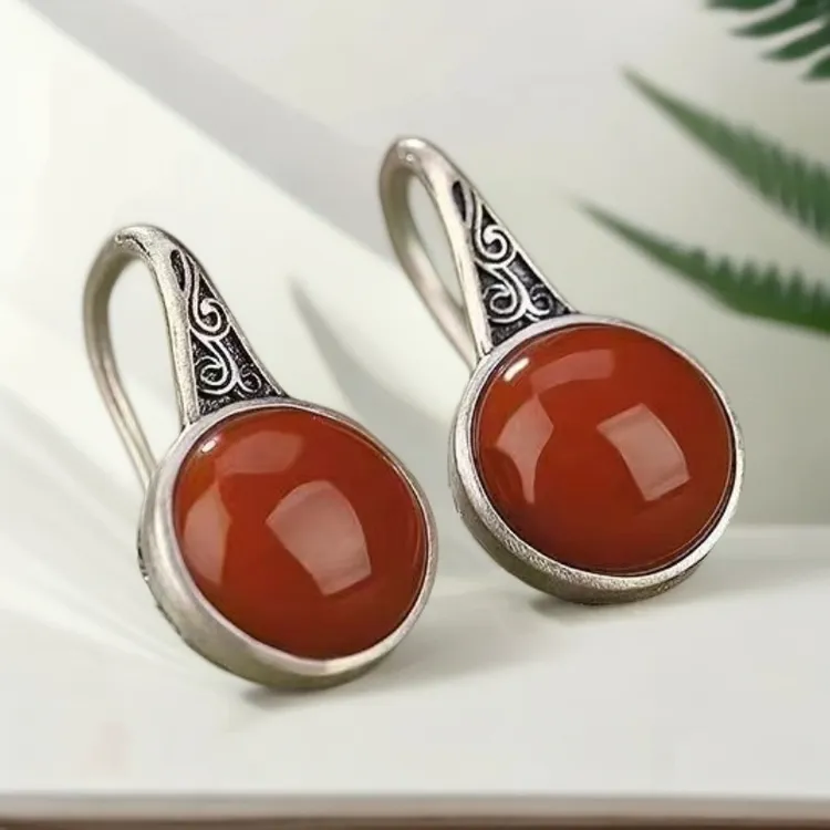 925银耳饰 新中式复古镂空耳坠女士民族风个性设计显气质简约耳饰