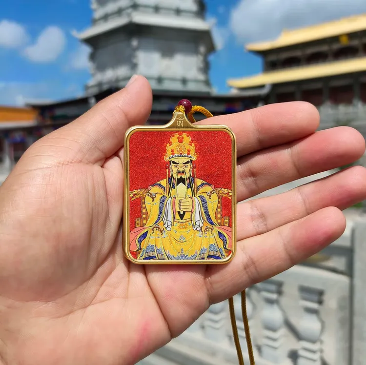 【問道五台】龙五爷纯铜八大守护神唐卡画像吊坠项链复古驾车挂件