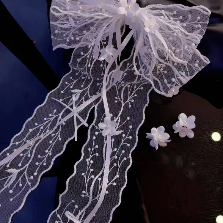 非金属布艺婚庆饰品 新款蝴蝶结饰品+耳饰套装985