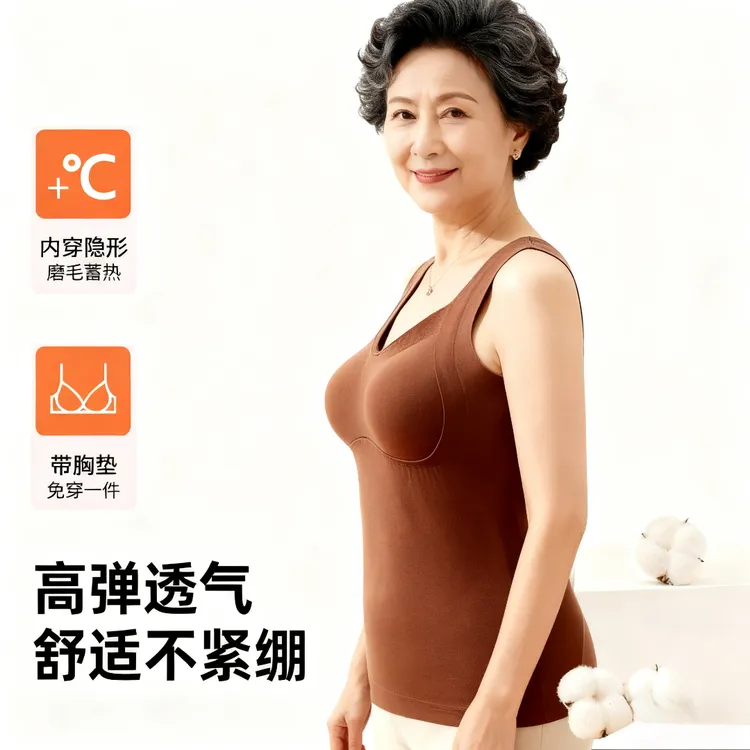 中老年人保暖背心妈妈防寒女款冬季加绒德加厚2025新款秋冬保暖衣