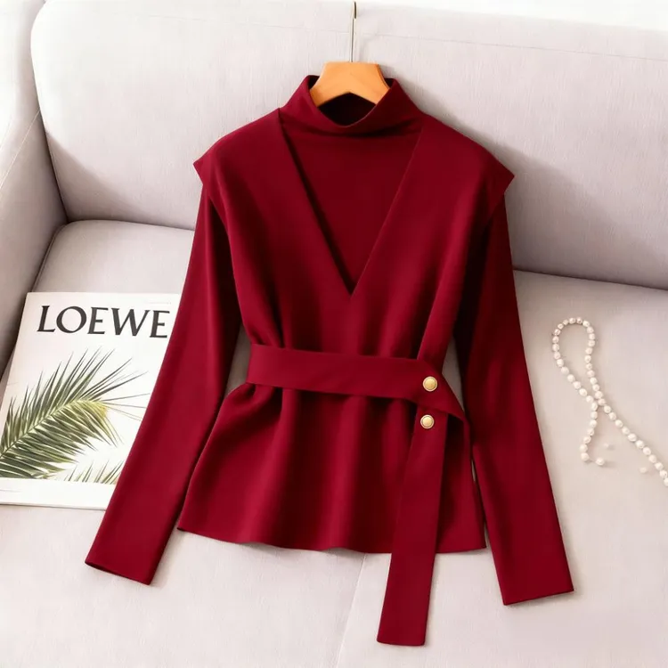 2025新款洋气马甲背心打底衫套装秋冬季小个子宽松收腰显瘦上衣女