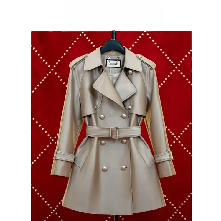 0522小个子短款风衣女2025新款中长款流行大牌过膝英伦风大衣外套