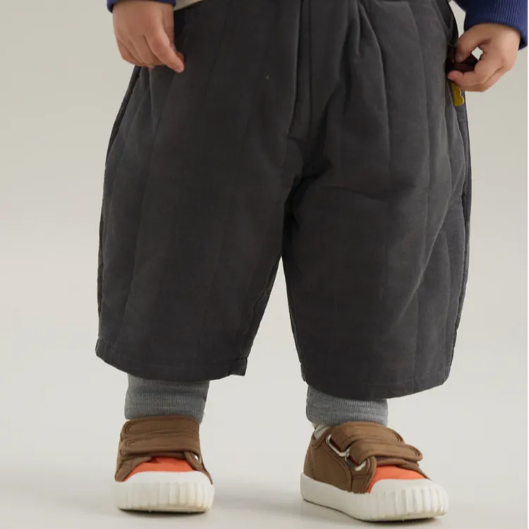 papa爬爬冬季宝宝保暖裤子男女宝松紧腰加厚舒适宽松长裤