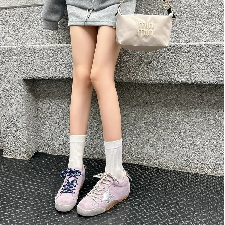 【闪闪Studio】25s拼色增高五角星星做旧小脏鞋阿甘鞋板鞋休闲鞋女
