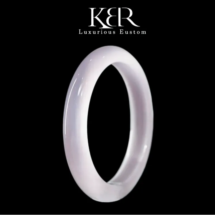 【小灯泡白月光】天然高品质玉髓正圈手镯女大气百搭气质KBR0628001