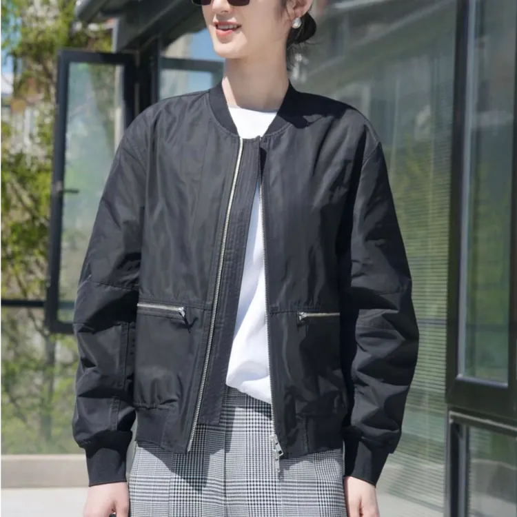 AMASS阿玛施【摩登至简】时尚百搭简约冷气夹克短外套女 5400119