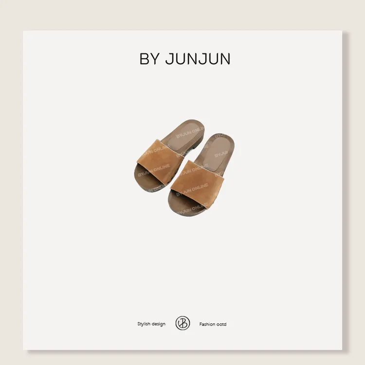 Byjunjun 珺珺高级定制牛皮一字拖缪系木屐拖汉服C25X1368