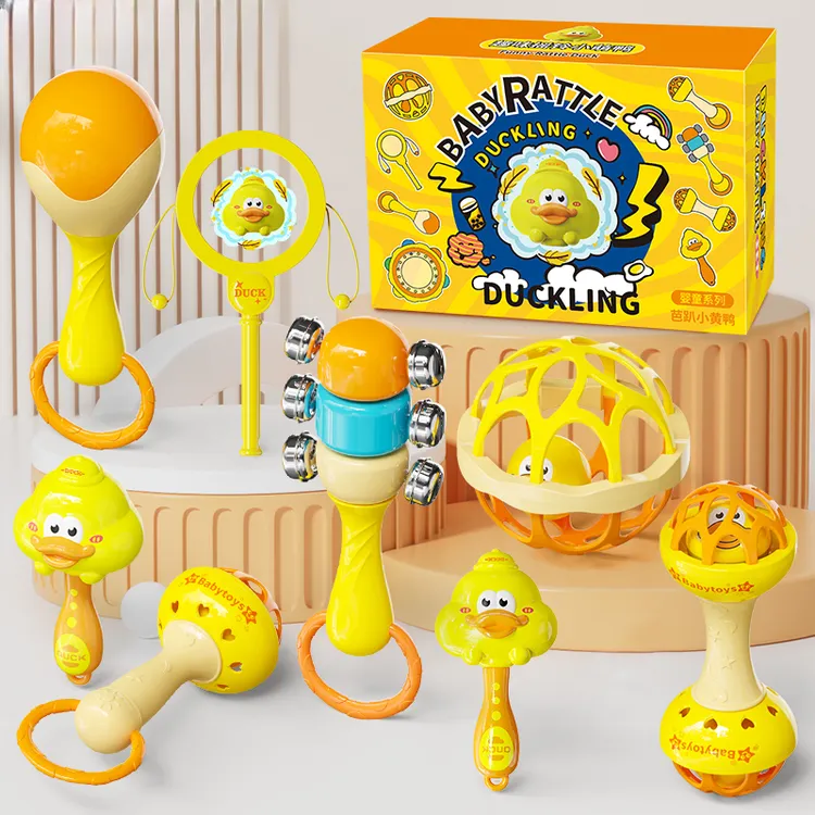 新生宝宝6摇铃套装沙锤宝宝早教宝宝宝宝早教益智宝宝婴幼儿玩具