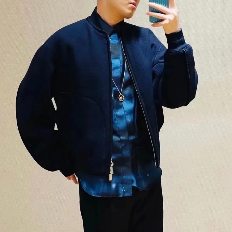 全新未使用 DIOR/迪奥 PeterDoig联名款男士短款蓝色夹克100374