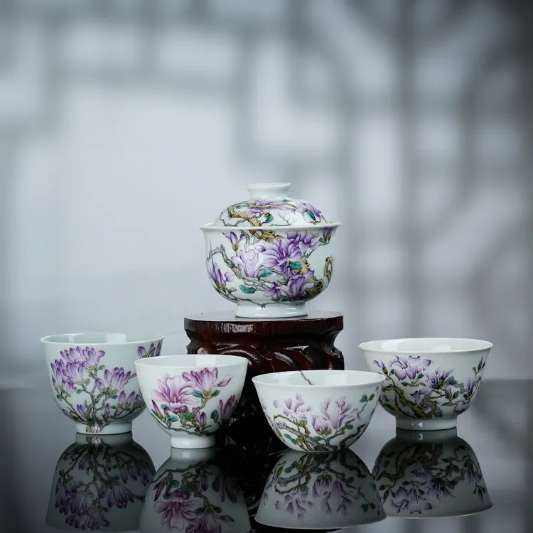 溢珍堂 玉兰茶具套组   喝茶陶瓷喝茶品茗  YZT0324