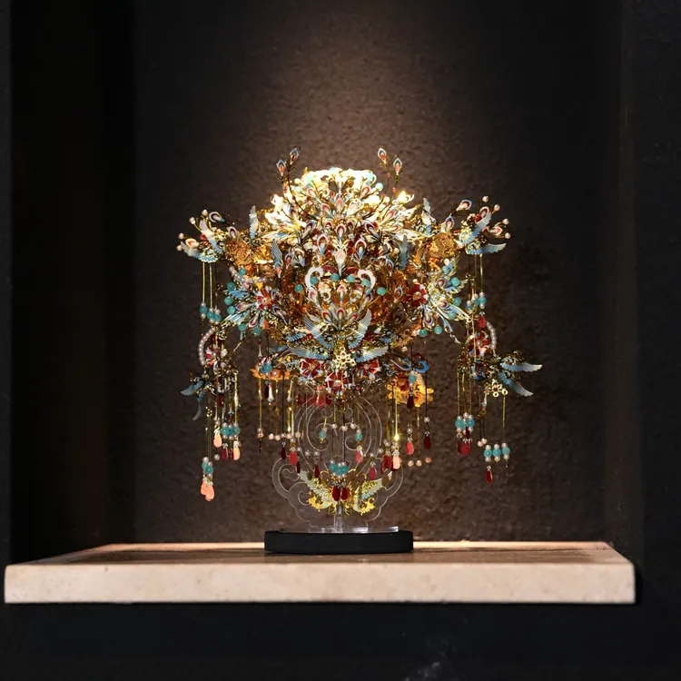 拼酷九龙九凤冠拼图模型3D金属国风礼物