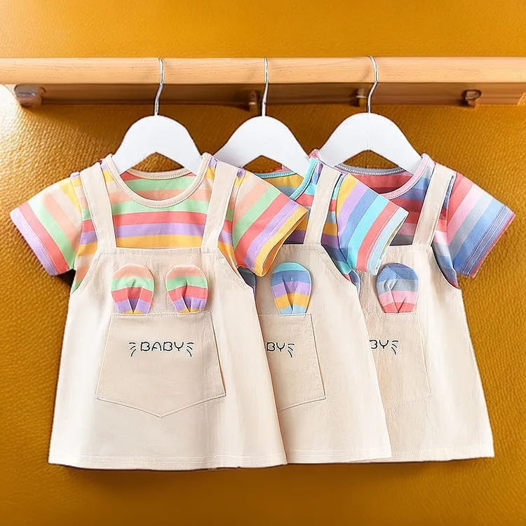 女童短袖儿童夏季新款洋气纯棉薄款a类夏天小女童裙子夏