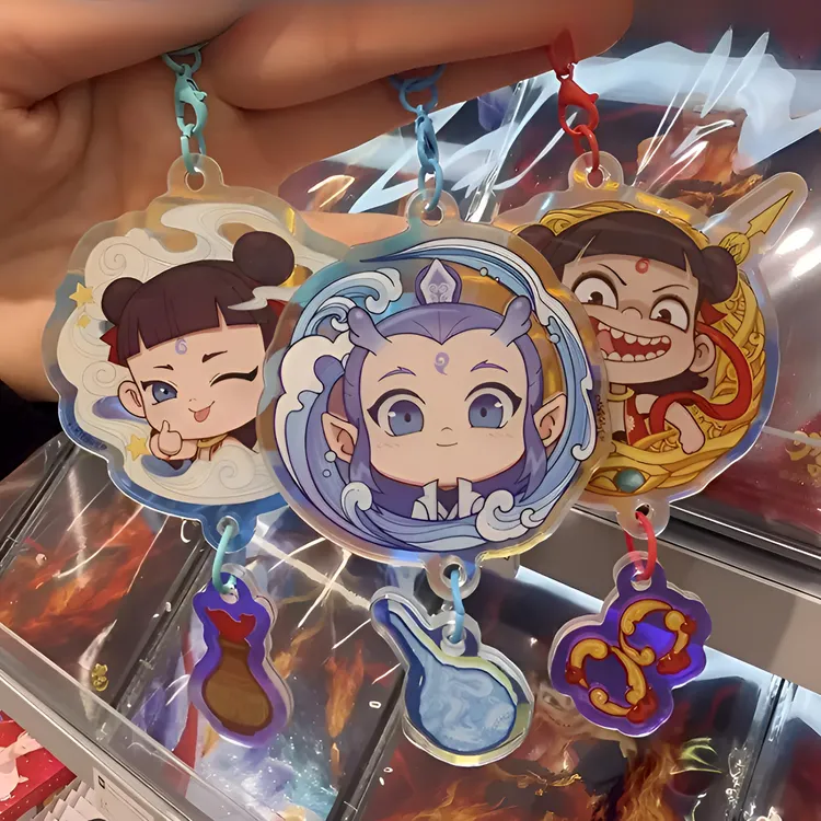 镭射款哪吒魔童闹海敖丙太乙敖光亚克力汽车钥匙挂件装饰电影周边