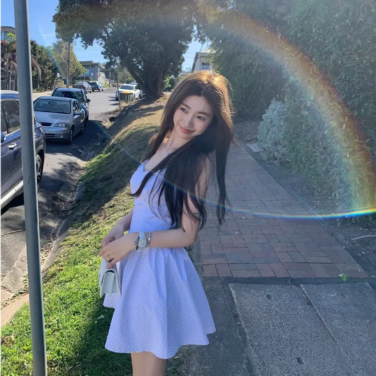 法式设计感格子吊带连衣裙女2025夏季小个子a字衬衫裙收腰短裙