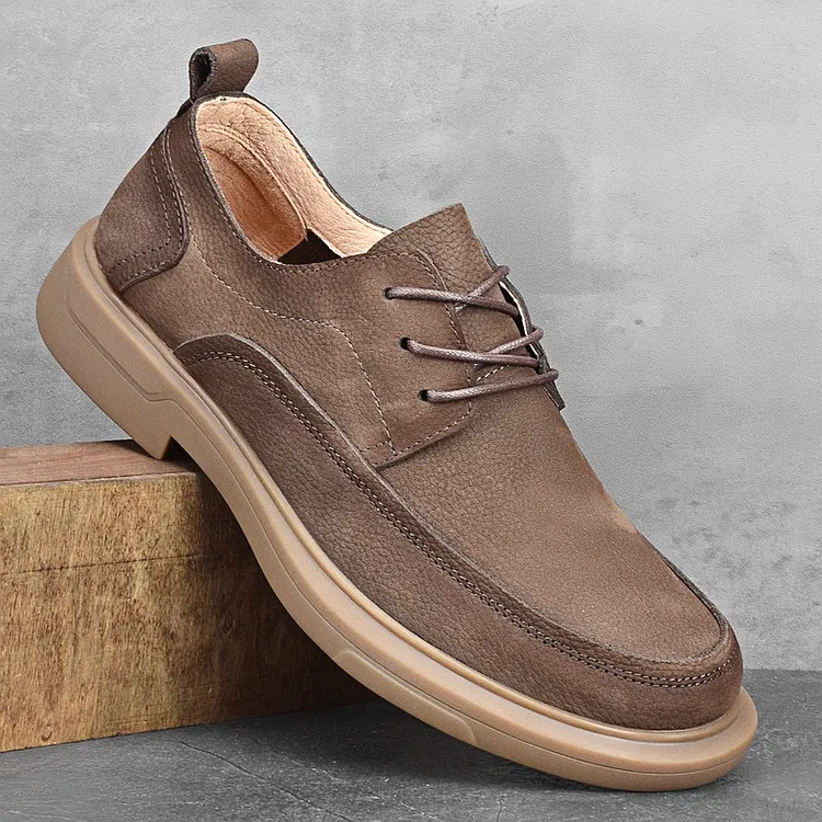 DMXUXM『设计风』轻松搭配~匠心制作~新款软底商务休闲百搭皮鞋男潮