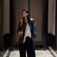 《假面骑士》秋冬新款气质百搭立领复古极简风ins皮衣