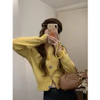 【彩虹扣开衫】甜美软糯百搭撞色扣小香毛衣L1730