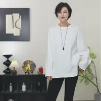 【U.M】白小爱女士纯色长款白T打底圆领简约百搭长袖