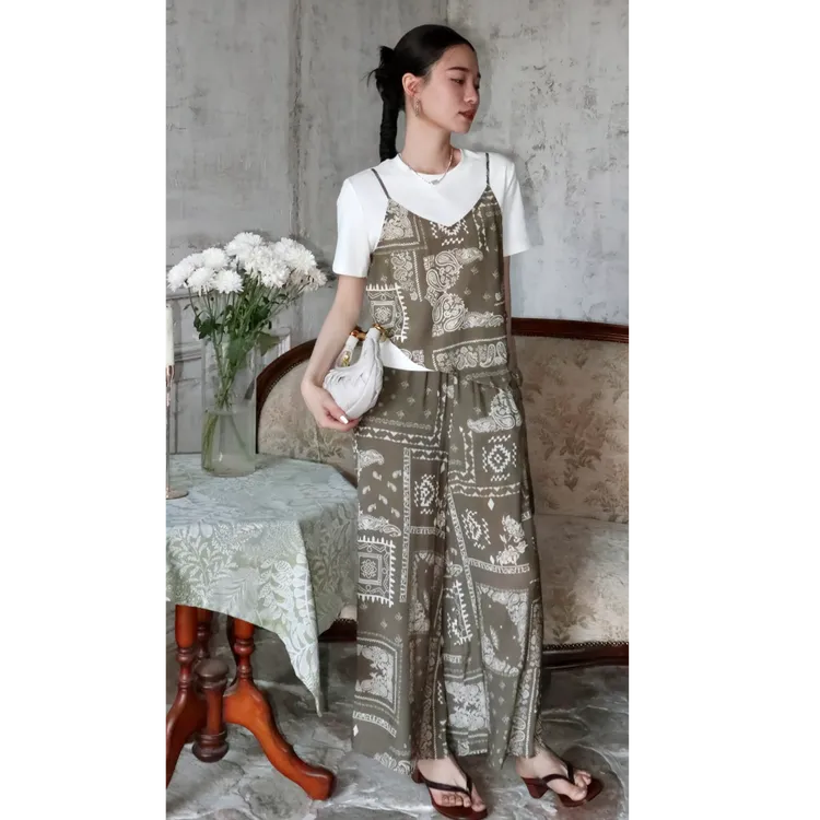 HELA AOMI“棕韵腰果”正肩假两件上衣腰果花半裙套装CY5BH99900