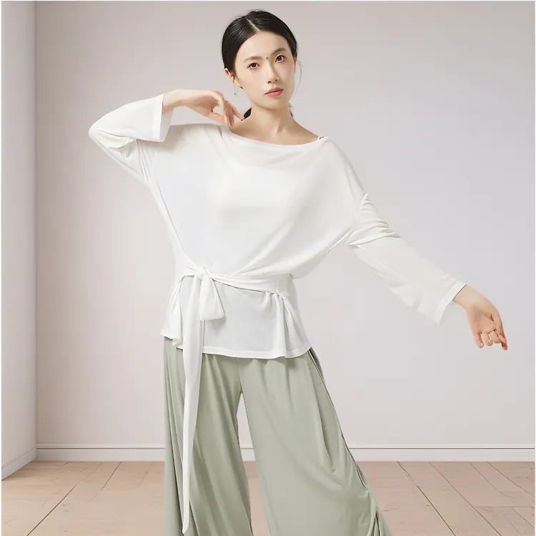 新款现代舞蹈服女宽松长袖网红瑜伽健身穿搭古典舞练功服教师专用