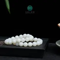 石惑珠宝~和田玉单圈圆珠手串约12mm-多样性发一