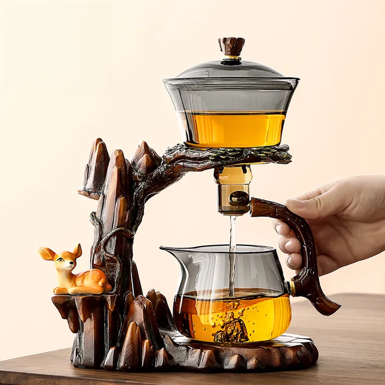 功夫茶具套装懒人泡茶神器自动磁吸2026新款家用轻奢高档泡茶具X