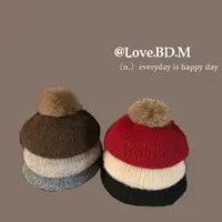 女童秋冬季百搭保暖针织毛线画家帽