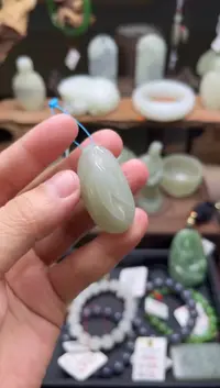 【闪购商品】和田玉吊坠未镶嵌且末青白 竹节 9007663