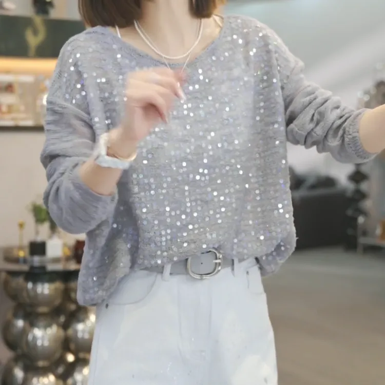 春季上新韩版时尚轻奢气质宽松百搭洋气长袖针织衫