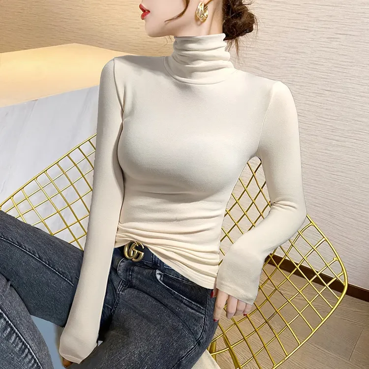 2025新款秋冬修身高领内搭打底衫女气质简约显瘦毛衣轻熟风针织衫