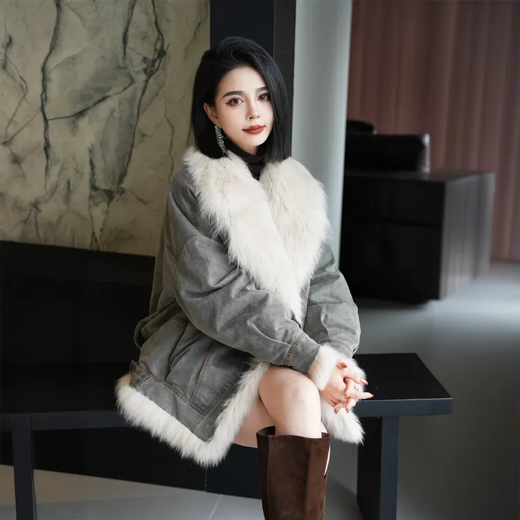 POPULARYW【城市游迹】Z·R上品屋 高级感狐狸毛皮洋气羽绒服外套