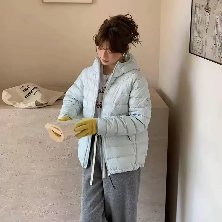 羽小白25款排骨款休闲百搭轻薄情侣秋冬连帽款90白鸭绒羽绒服