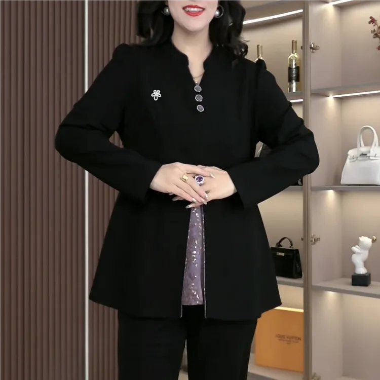 苏兰诺大码女装秋季新款假两件时尚气质高级长袖上衣ZSX25A0206