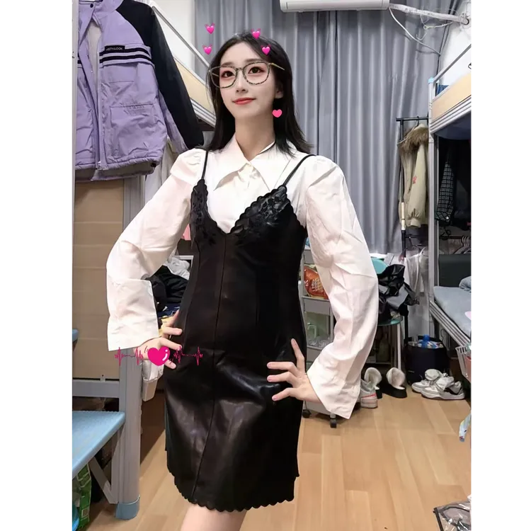 时尚温柔风极简风女装设计师INS风套装时尚套装背带