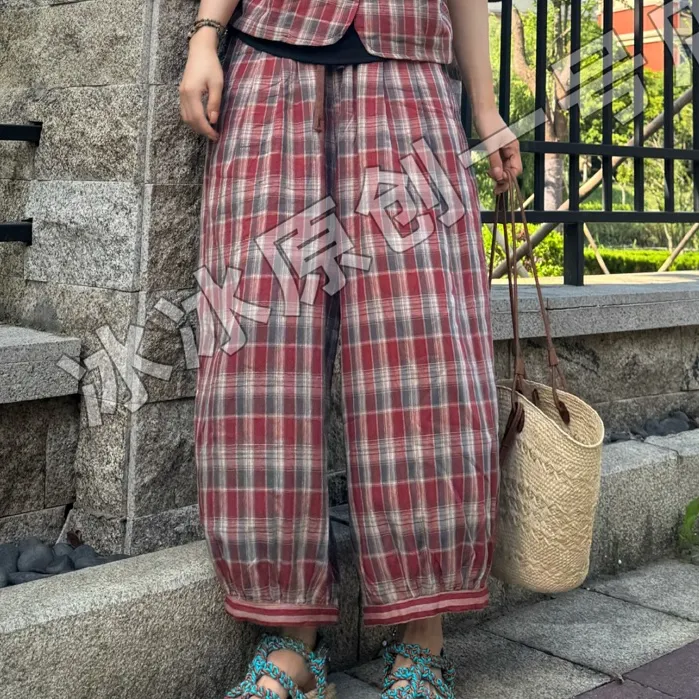 【冰冰一号店】5733夏季新品棉麻格格八分休闲裤百搭舒服薄款原创