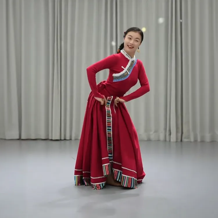 【李冠老师专属】藏族舞蹈演出服女艺考半身长裙民族舞大摆裙广场舞