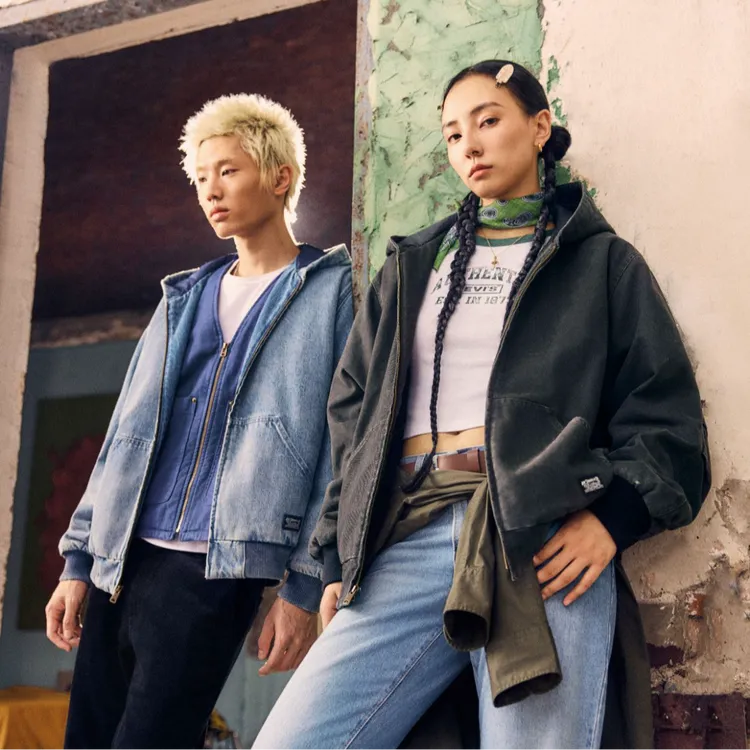 Levi's李维斯25年秋冬新款情侣同款美式复古水洗牛仔夹棉夹克外套