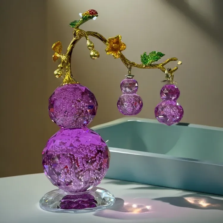 S梦幻水晶葫芦摆件客厅玄关轻奢高档装饰好物乔迁礼品居家装饰