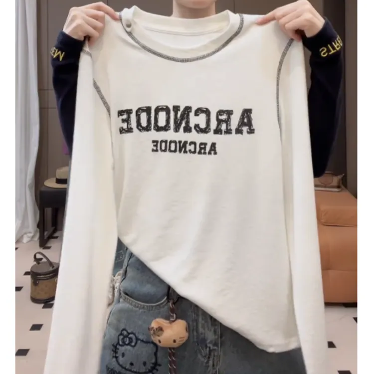 【小心机】冬季新款时尚圆领宽松显瘦百搭长袖打底上衣LK2508528