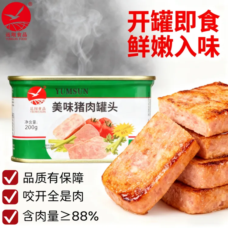 火腿午餐肉应急储备食品火锅营养早餐泡面儿童午餐肉罐头户外即食