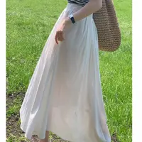 【艾萱萱】6059款夏季高腰赫本遮胯显瘦垂坠感半身裙女 约83