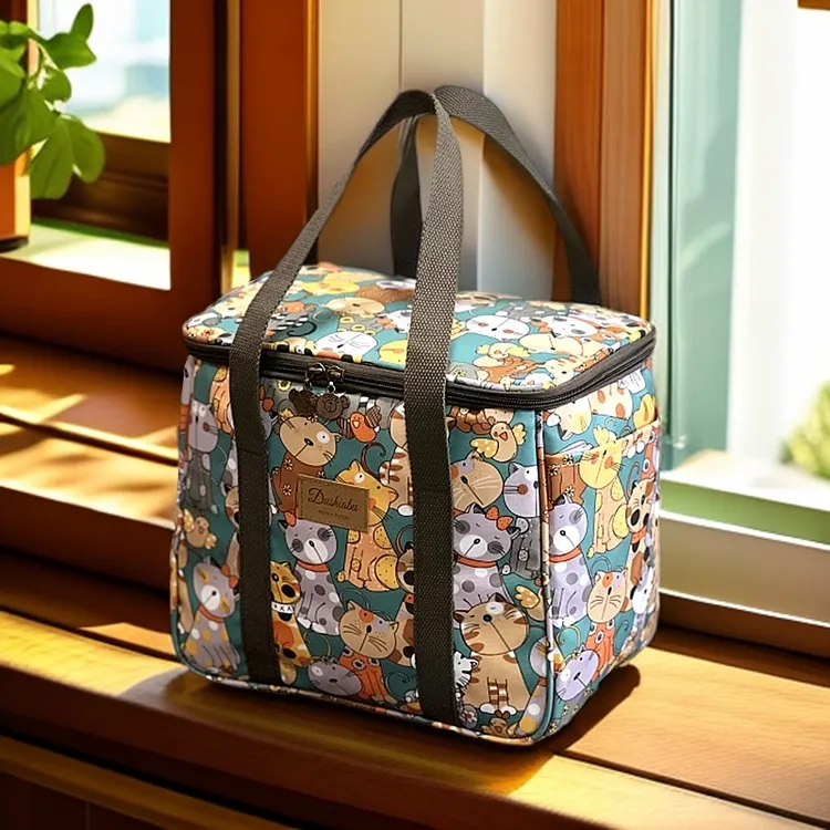 大容量保温饭盒手提包上班族带饭手提袋男女便当包防水牛津布袋子